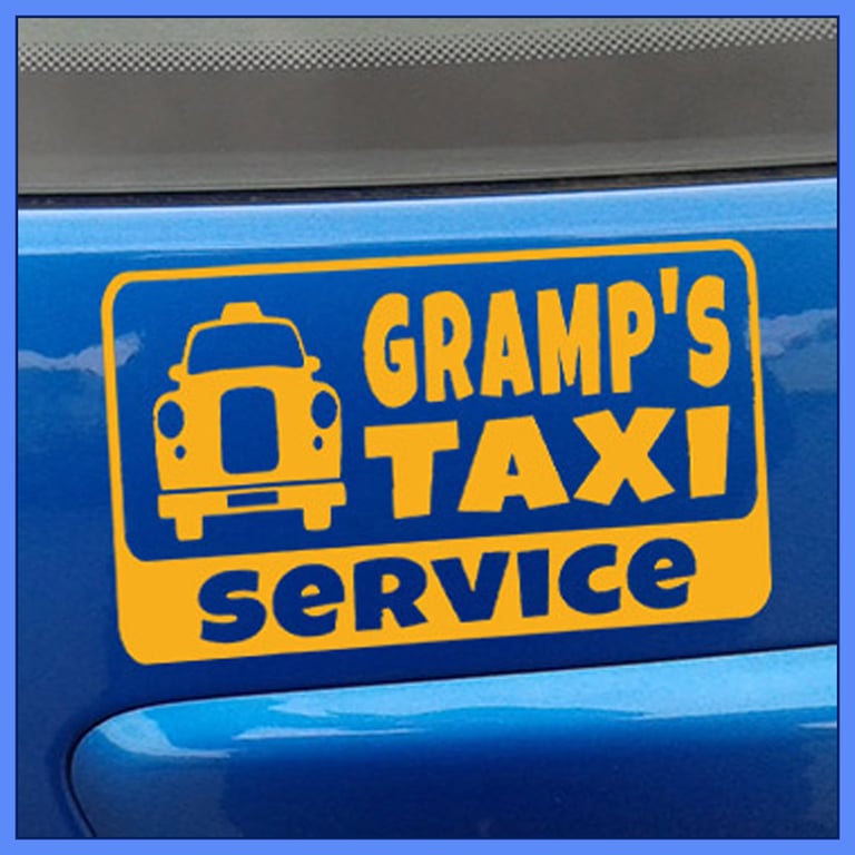 GRAMP'S TAXI SERVICE Car Sticker Decal Bumper vinyl