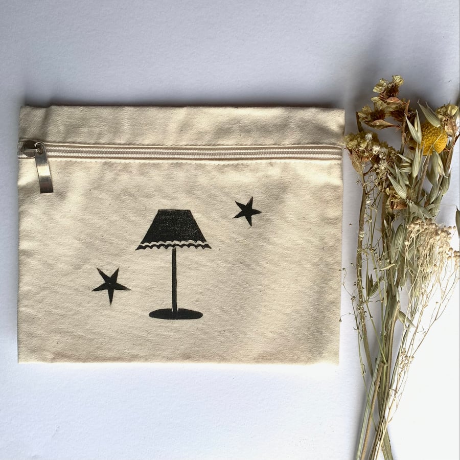 Lino Printed Lamp Zip Bag
