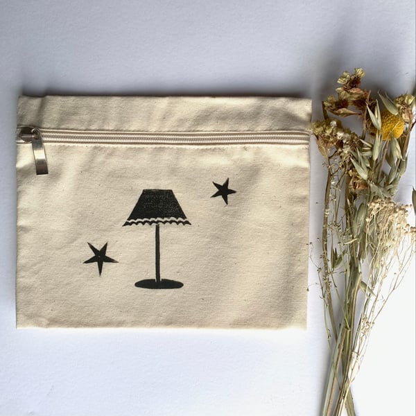 Lino Printed Lamp Zip Bag
