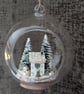 Glass Bauble Christmas Decoration with Cottage Scene - Image 2