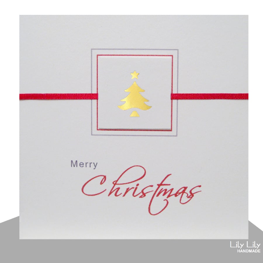 Christmas Card, Christmas Tree (Gold)