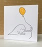 Ghost and Balloon Screenprinted Card - Image 1