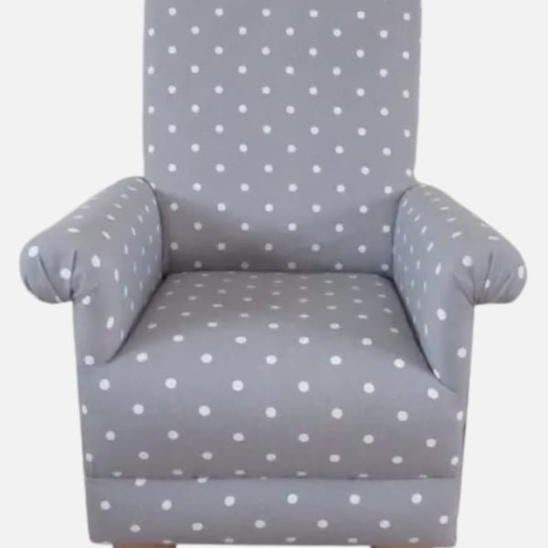 Smoke Grey Dotty Spot Fabric Child's Chair Children's Armchair Spotty Polka Dots