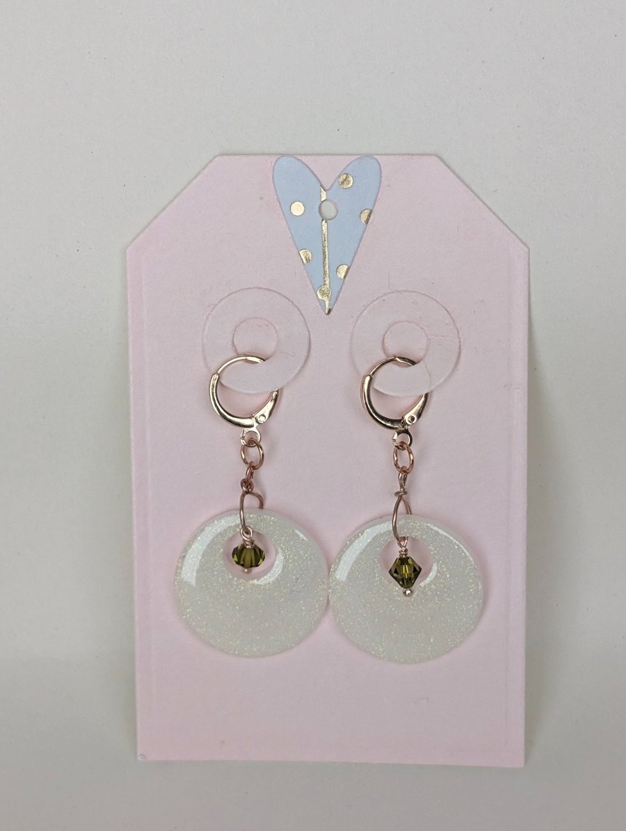 Circle Shaped Resin Earrings