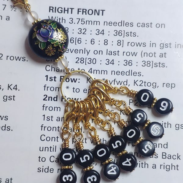 Project stitch markers for knitting and crochet