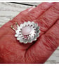 Pink Opal Flower Ring Sterling silver hallmarked size R - S - Image 1