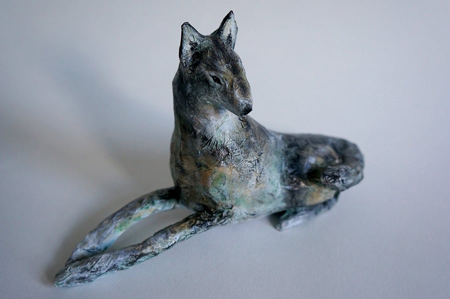 Wolf Sculpture Papier-Mâché