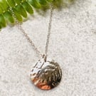 Silver Embossed Fern Necklace.  