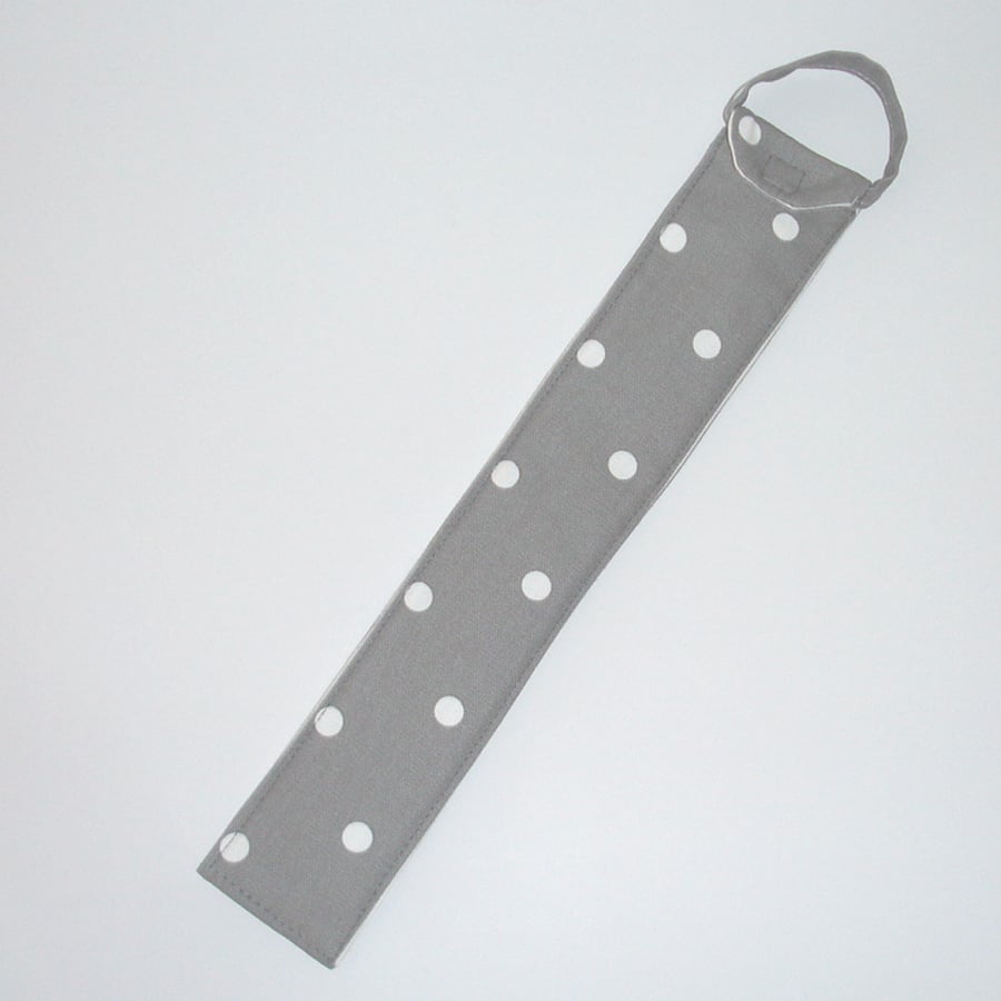 Treble Recorder Case Grey and White Polka Dots
