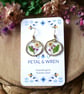 Real Pressed Flowers in Resin and Stainless Steel Drop Earrings - Image 2