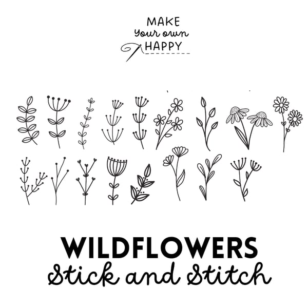 Wildflowers Stick & Stitch (Dissolvable Pattern for Embroidery)