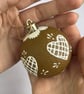 Christmas Tree Decorations Gingerbread Style Hand Painted Ball - READY TO SHIP