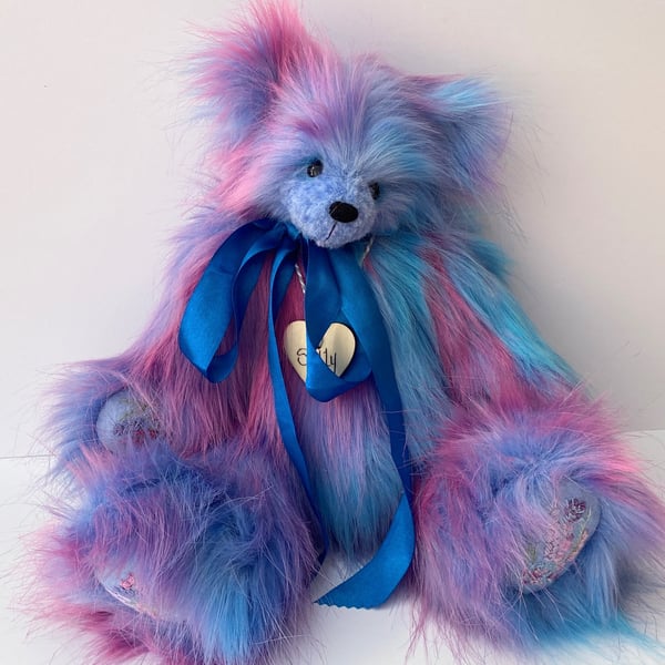 Whimsical artist bear, large adult collectable teddy bear by Bearlescent 