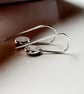 HANDMADE Recycled STERLING SILVER hook pebble earrings - Image 4