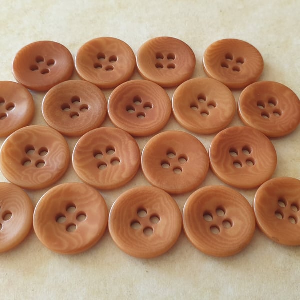 15mm 24L Corozo nut Buttons TERRACOTTA colour,  Natural product