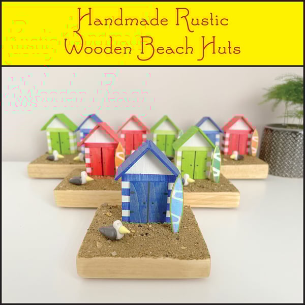 Rustic wooden Beach Huts - Handmade Christmas Gifts