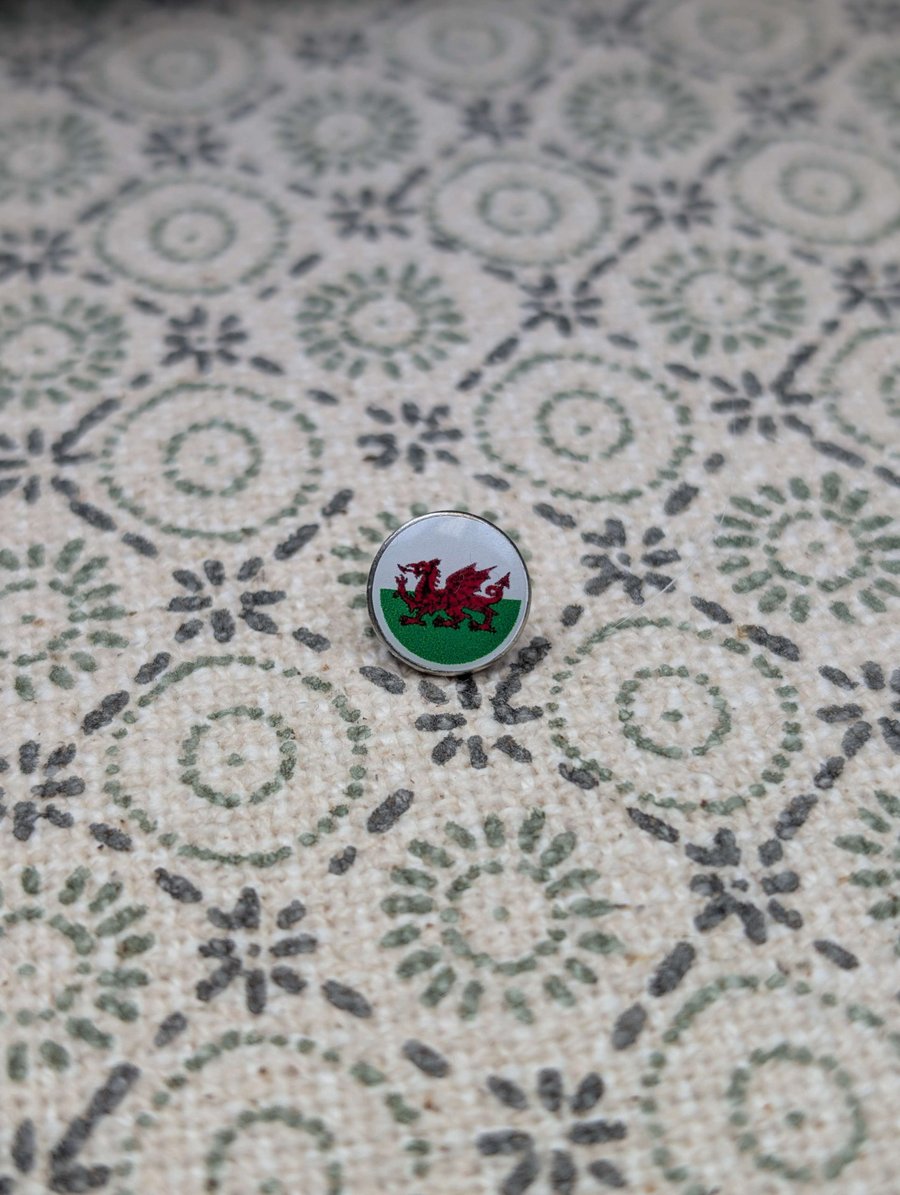 Wales Flag Pin - Small Resin Topped Pin Badge - Welsh Flag Badge