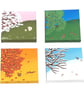 Seasonal Miniature Art - beautiful bundle of 4 original paintings and mini easel - Image 2