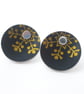 Christmas snowflake winter stud earrings in black - Image 1