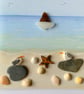 Cornwall sea glass beach design greeting card 