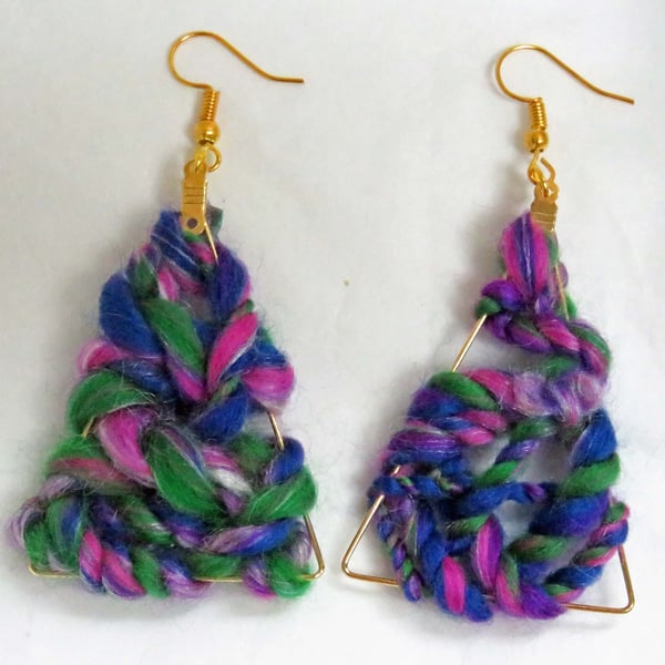 Geometric Yarn Earrings