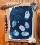 Cyanotype Honesty Seed-Heads 5 - Mounted Design - Card with envelope