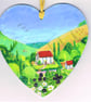 Bramble Cottage heart shape painting  - Image 1