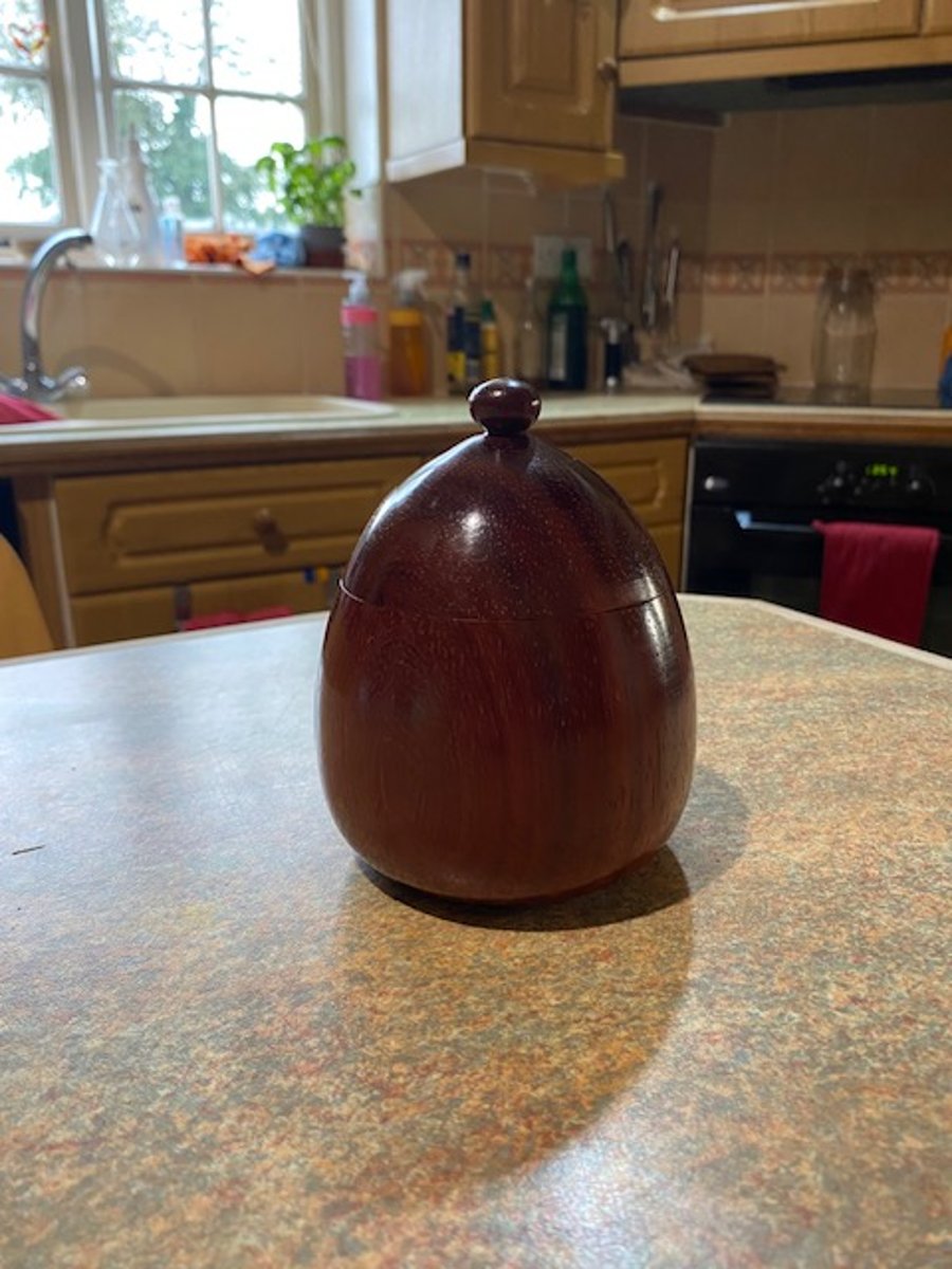 Padauk lidded pot