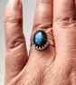 Sterling Silver Blue Flash Labradorite Adjustable Ring Handmade Jewellery Gift - Image 5