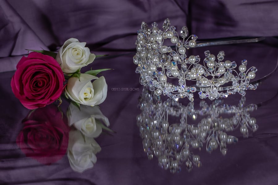 Isobel Austrian Crystal and pearl Tiara