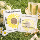 Sunflower Wedding Invitation & RSVP Set Rustic Wedding Stationery