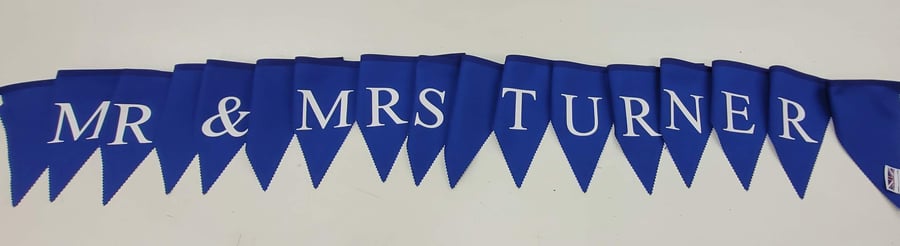 Mr and Mrs personalised wedding bunting - Add surname 
