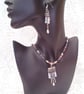 Pearl and Crystal Necklace with Chandelier Pendant and Earrings, Gift for Her - Image 7