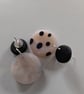 WHITE  TRANSLUCENT POLYMER CLAY STUD EARRINGS  -  FREE POSTAGE  - Image 2