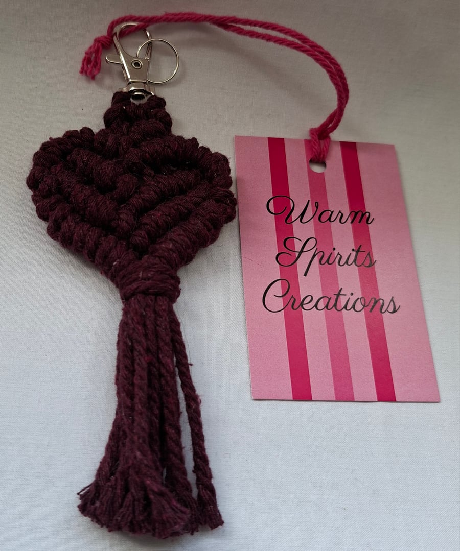 Macrame Heart shaped Keyring