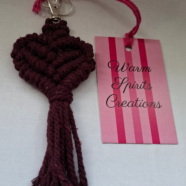 Macrame Heart shaped Keyring