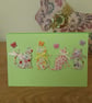 FLORAL CATS GREETINGS CARD. - Image 1