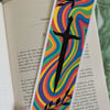 Handmade Multicoloured Swirl Sword and Leaves Bookmark