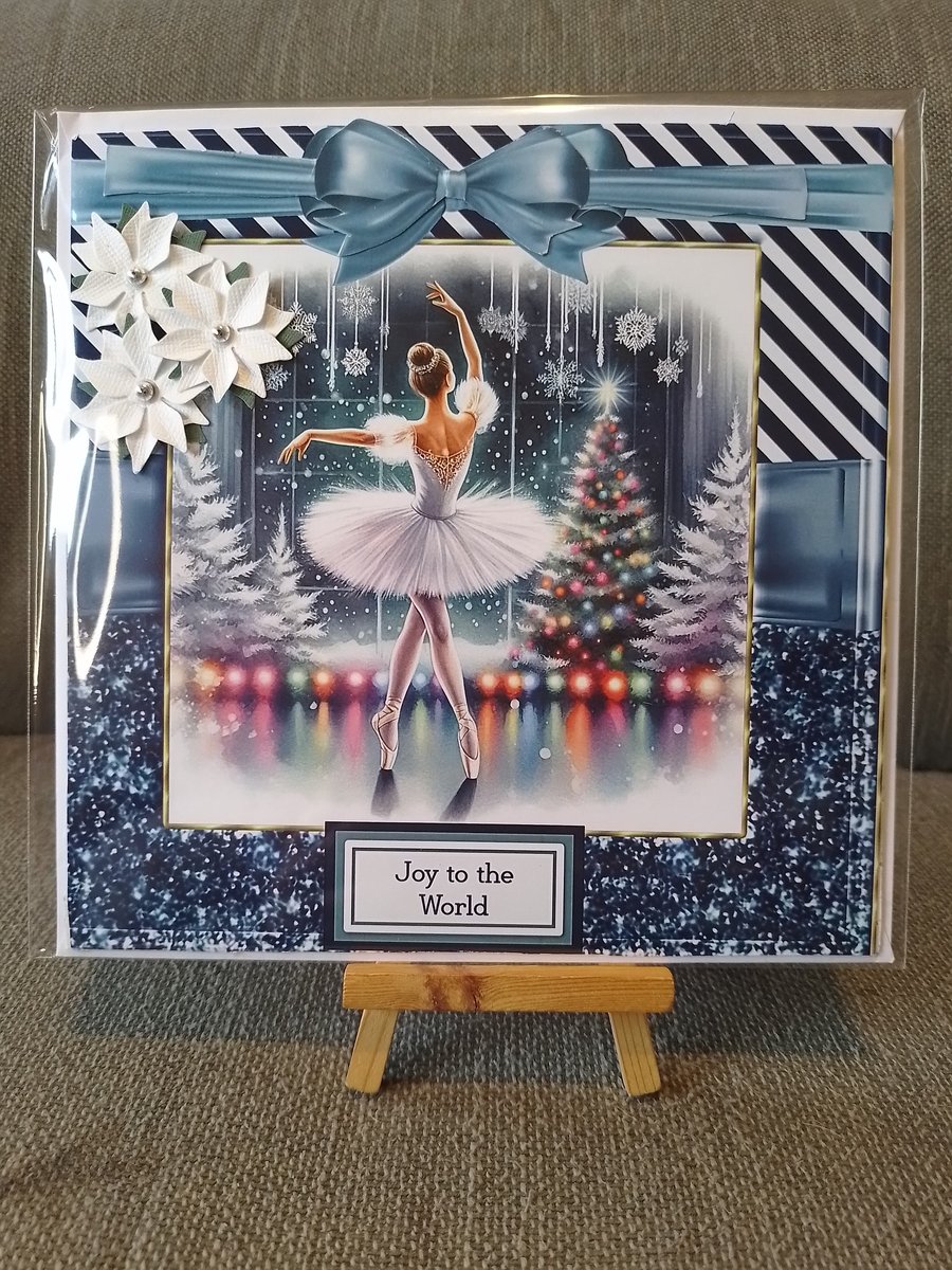 Ballerina Dancing Christmas card handmade