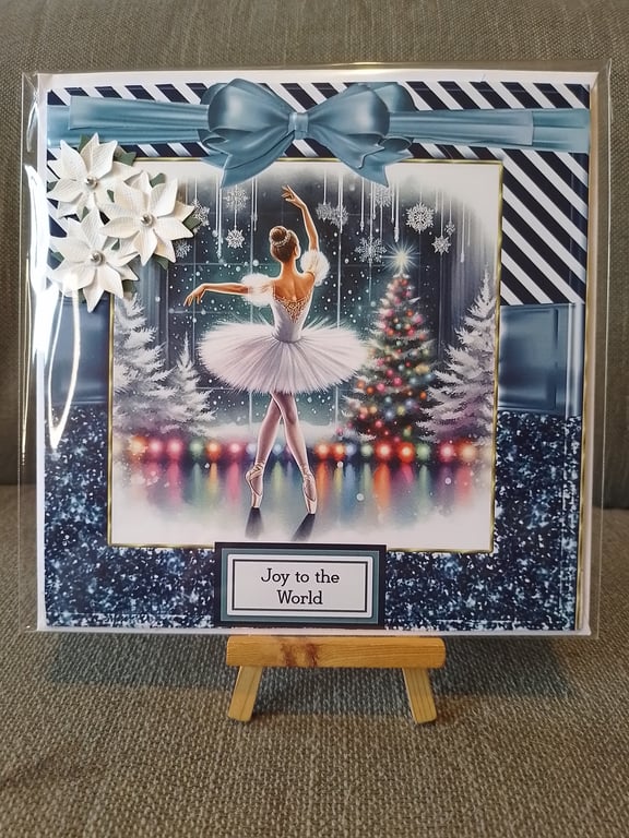 Ballerina Dancing Christmas card handmade