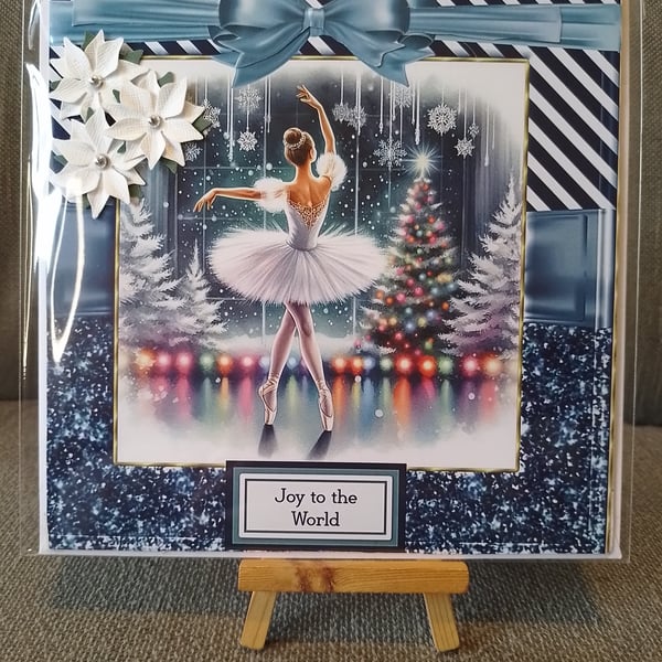 Ballerina Dancing Christmas card handmade