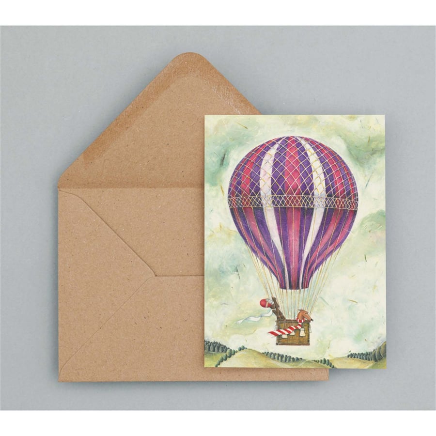 Up, Up and Away Bentley - Jack & Marjie - Greeting Card - Birthday Card - Blank 
