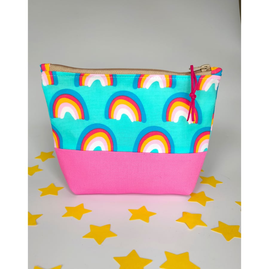 Multi Rainbow Cosmetic Bag, Zipper Pouch, Pencil Case 