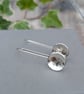 Sterling Silver Honeycomb Pattern Long Disc Earrings - JBJ1114 - Image 2