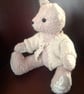 Collectable 14 inch teddy bear 'Mallow' cotton fleece with linen paws - Image 7