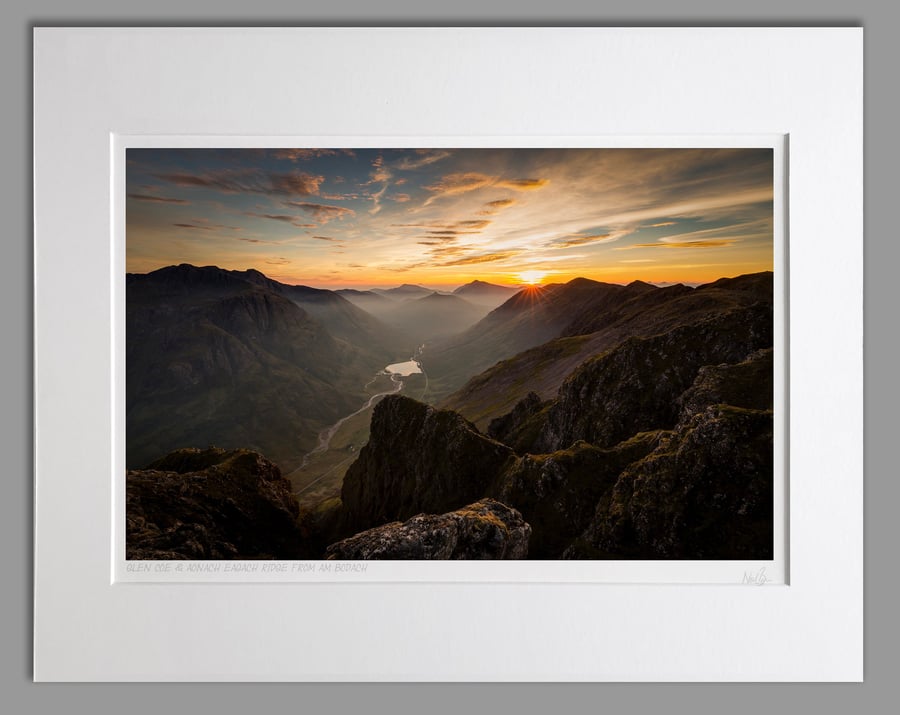Glen Coe Aonach Eagach Ridge Scotland - A3 (50x40cm) Unframed Print