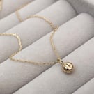 Handmade 9ct yellow, white or rose gold tiny letter nugget charm and chain