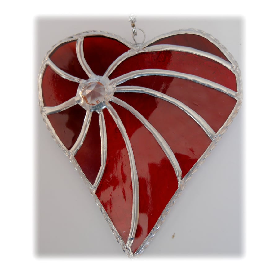 Swirled Heart Stained Glass Suncatcher 003