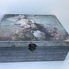 Large Decoupage Wooden Keepsake Box Vintage Roses 