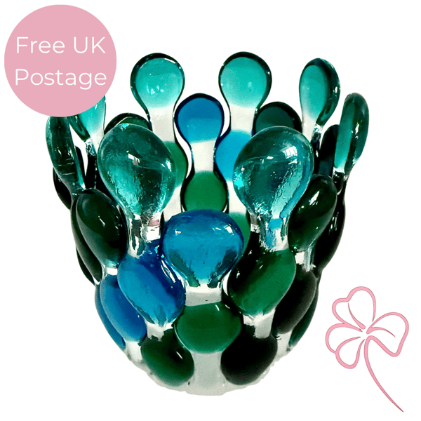 Blue Bubble Candle Cage